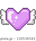 天使の羽根とハートのドット絵 130536583
