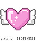 天使の羽根とハートのドット絵 130536584