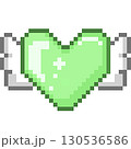 天使の羽根とハートのドット絵 130536586