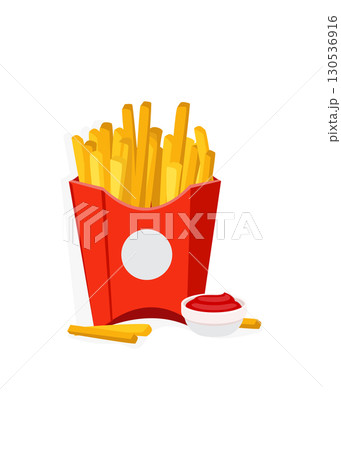 French fries and deep sauce. stock illustration 130536916