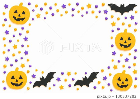 ハロウィン パンプキン ゴースト キャンドル  背景素材 130537282