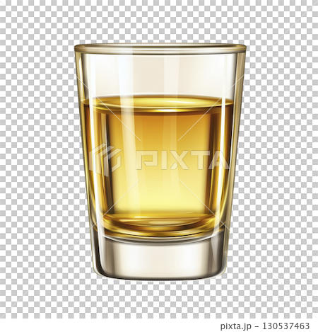 A glass of amber colored whiskey is filled halfway, showcasing its rich hue and clarity. drink is served in clear, simple glass, highlighting beverage inviting appearance A glass of amber colored whiskey is filled halfway, showcasing its rich hue and clarity. drink is served in clear, simple glass, highlighting beverage inviting appearance 130537463