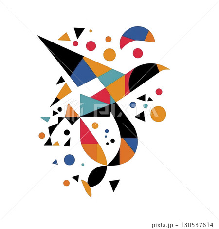 A colorful geometric bird design composed of various shapes and vibrant colors, creating dynamic and artistic visual. abstract style adds modern and playful touch to image A colorful geometric bird design composed of various shapes and vibrant colors, creating dynamic and artistic visual. abstract style adds modern and playful touch to image 130537614