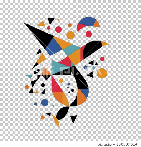 A colorful geometric bird design composed of various shapes and vibrant colors, creating dynamic and artistic visual. abstract style adds modern and playful touch to image A colorful geometric bird design composed of various shapes and vibrant colors, creating dynamic and artistic visual. abstract style adds modern and playful touch to image 130537614