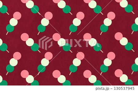 三色団子のパターン(レッド) 130537945