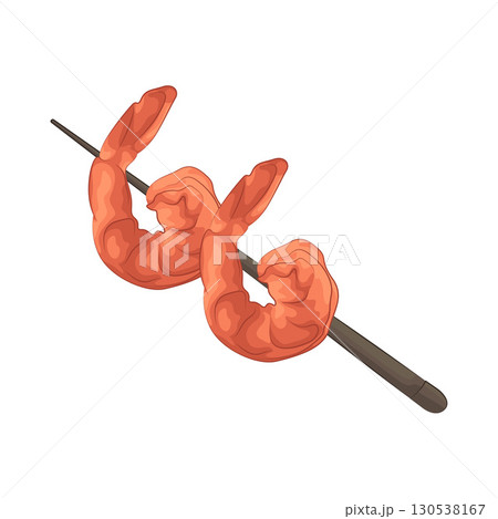 Illustration of shrimp satay Illustration of shrimp satay 130538167