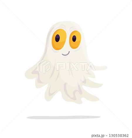 Cute ghost with big yellow eyes Cute ghost with big yellow eyes 130538362