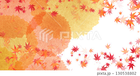 秋　紅葉　和柄　葉　背景	 130538802