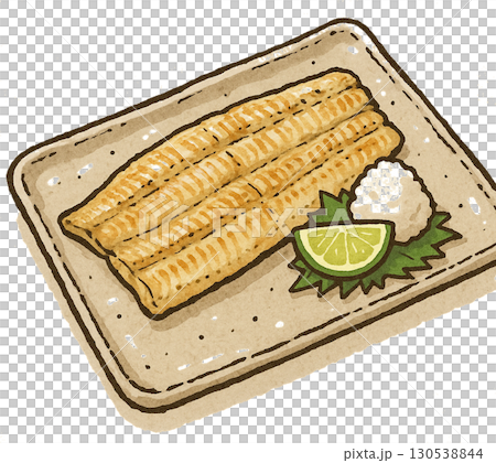 Illustration of grilled eel Illustration of grilled eel 130538844