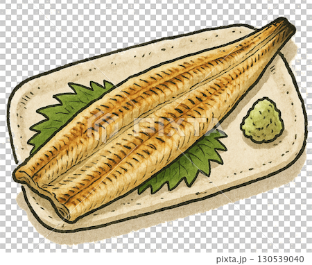 Illustration of grilled eel Illustration of grilled eel 130539040