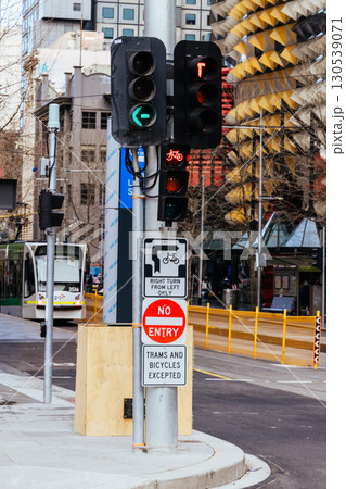 Hook Turn Sign in Melbourne Australia 130539071