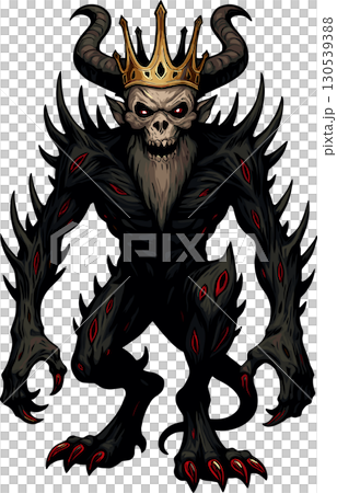 Illustration of a Demon King wearing a crown 130539388