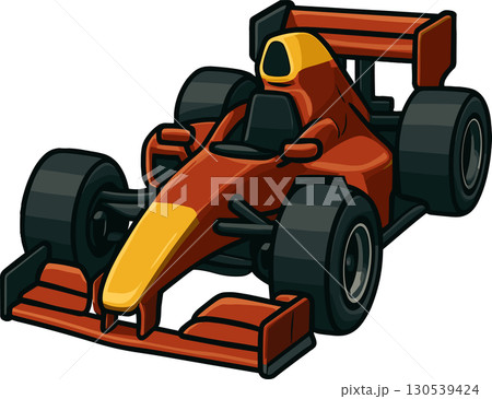 赤いF1カーのイラスト 130539424