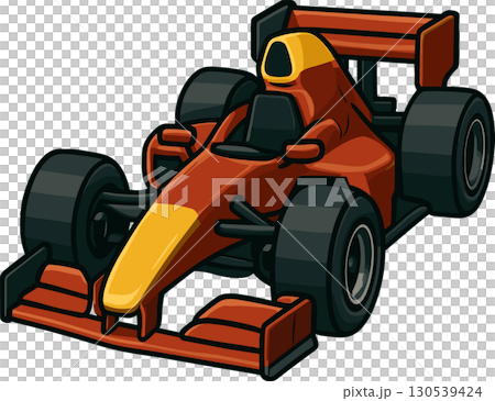 赤いF1カーのイラスト 130539424