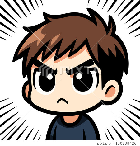 キリッ！とした眉毛の男性のイラスト 130539426