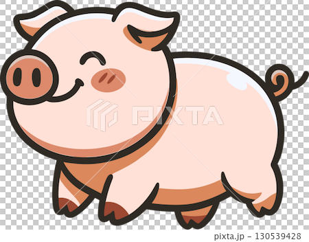 笑顔の豚のイラスト 130539428