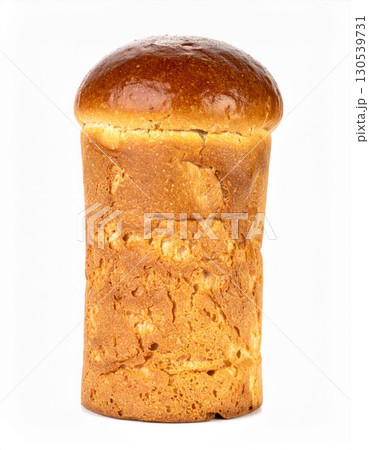 Traditional Golden Easter Cake Isolated on White Background in Studio Lighting 130539731