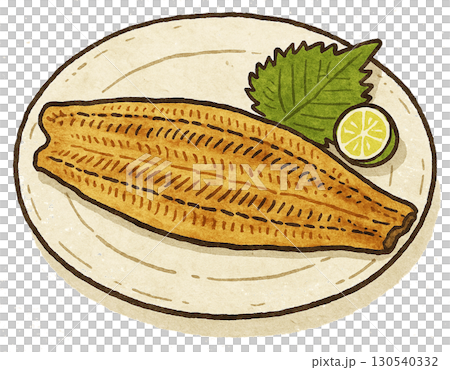 Illustration of grilled eel 130540332