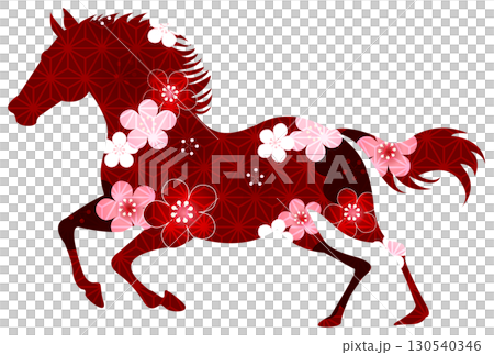 馬年賀卡十二生肖圖標 130540346