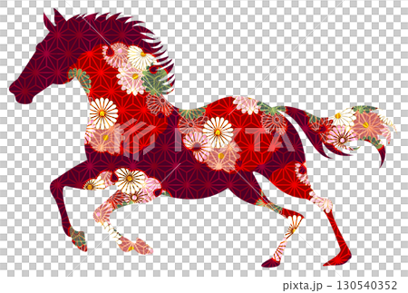 Horse New Year's card zodiac icon 130540352