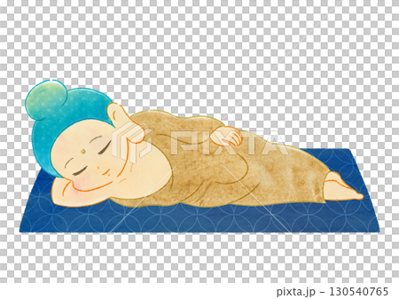 涅槃仏 イラスト +敷物 130540765