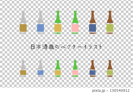 沒有主線的清酒瓶的向量插圖 130540912