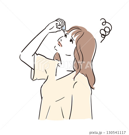 体調不良の若い女性 疲れ目、ドライアイ 体調不良の若い女性 疲れ目、ドライアイ 130541117