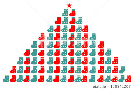 可愛い靴下のクリスマスツリー 可愛い靴下のクリスマスツリー 130541207