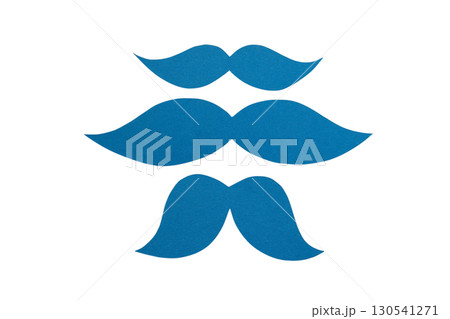 Blue mustaches symbolize prostate cancer support, isolated, PNG 130541271