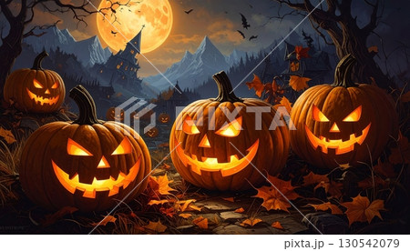 Blazing flames in the fireplace burn with fiery red and orange heat 130542079