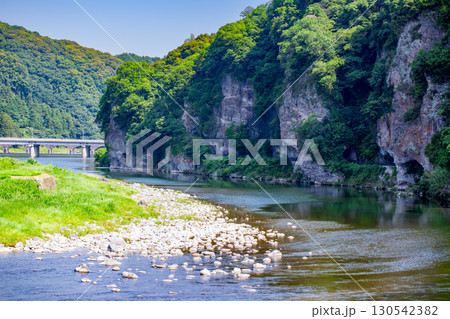 山国川と青の洞門 山国川と青の洞門 130542382