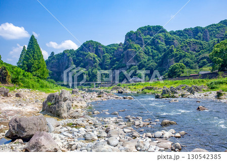 山国川と青の洞門 130542385