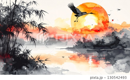 An eerie Halloween night with a full moon illuminating a desolate, autumn landscape of dark trees and fallen orange leaves An eerie Halloween night with a full moon illuminating a desolate, autumn landscape of dark trees and fallen orange leaves 130542493