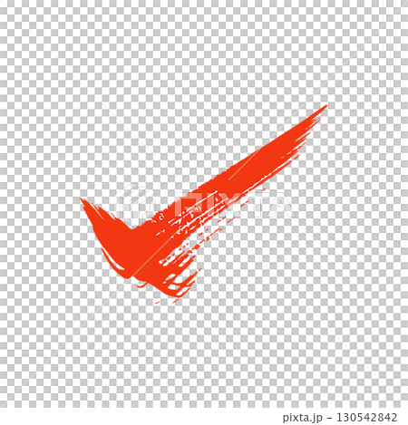 筆で描いた赤いチェックマーク 130542842