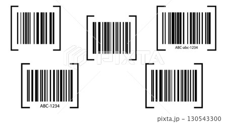 Fake barcode for design collection. Barcode labels code stripes sticker isolated on white background. 130543300