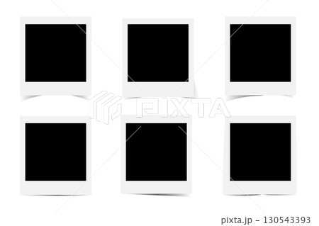 Empty realistic photo frames with different shadows old paper design photos frames. 130543393
