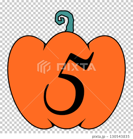 Halloween jack-o'-lantern numbers illustration 130543835