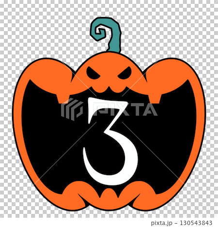 Halloween jack-o'-lantern numbers illustration Halloween jack-o'-lantern numbers illustration 130543843