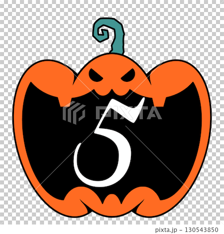 Halloween jack-o'-lantern numbers illustration 130543850