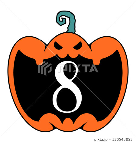 ハロウィンのジャックオランタンの数字のイラスト ハロウィンのジャックオランタンの数字のイラスト 130543853
