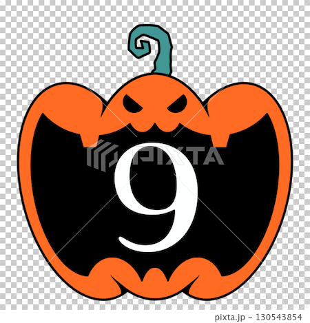 萬聖節南瓜燈數位插圖 130543854