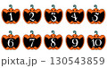 ハロウィンのジャックオランタンの数字のイラストセット 130543859