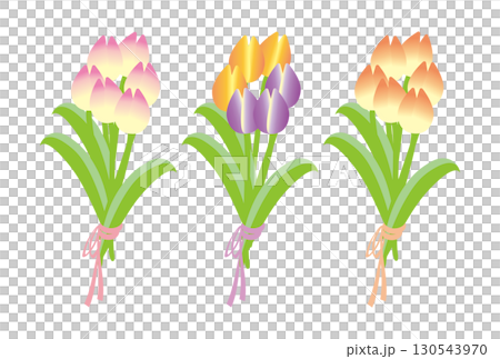 綺麗なチューリップのおしゃれなブーケ 130543970