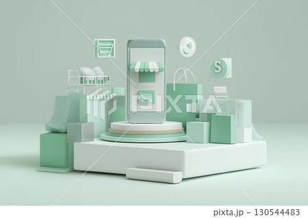 スマホで広がる3Dオンラインショッピングの世界 スマホで広がる3Dオンラインショッピングの世界 130544483
