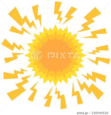 ジリジリと暑い太陽のイラスト ジリジリと暑い太陽のイラスト 130544520