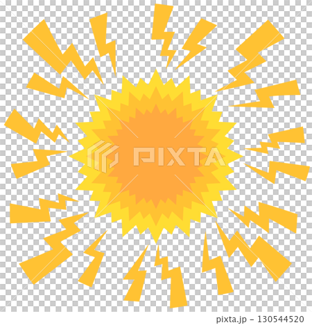 ジリジリと暑い太陽のイラスト ジリジリと暑い太陽のイラスト 130544520
