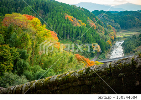 岡城址の石垣と紅葉 岡城址の石垣と紅葉 130544684