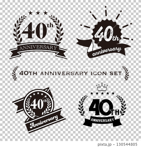 40 週年紀念圖示套裝，配有絲帶和裝飾框架。 130544805