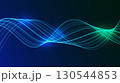 Abstract Digital Wave with Flowing Lines and Glowing Particles. 130544853