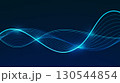 Abstract Digital Wave with Flowing Lines and Glowing Particles. 130544854